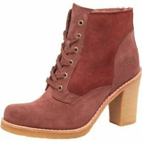 Ugg Australia Sofia Cinnamon Ankle Heeled Booties - Picture 1 of 6